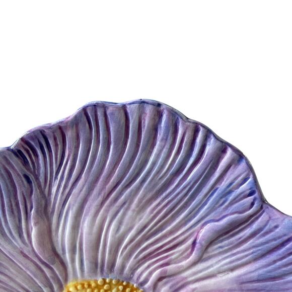 Maxcera Purple Floral Ceramic Dinner Plates 10in Set of 4 Spring New - Picture 9 of 15